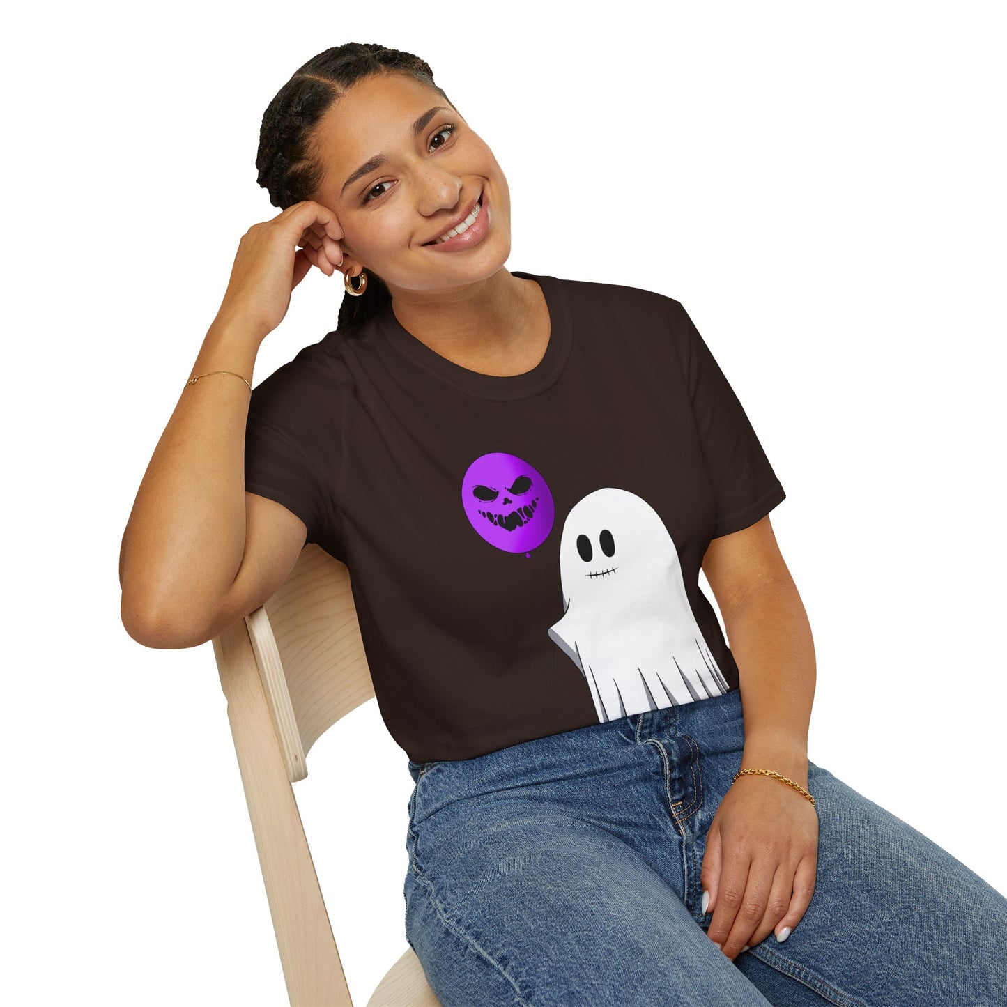 Halloween Balloon Ghost Unisex Softstyle T-Shirt