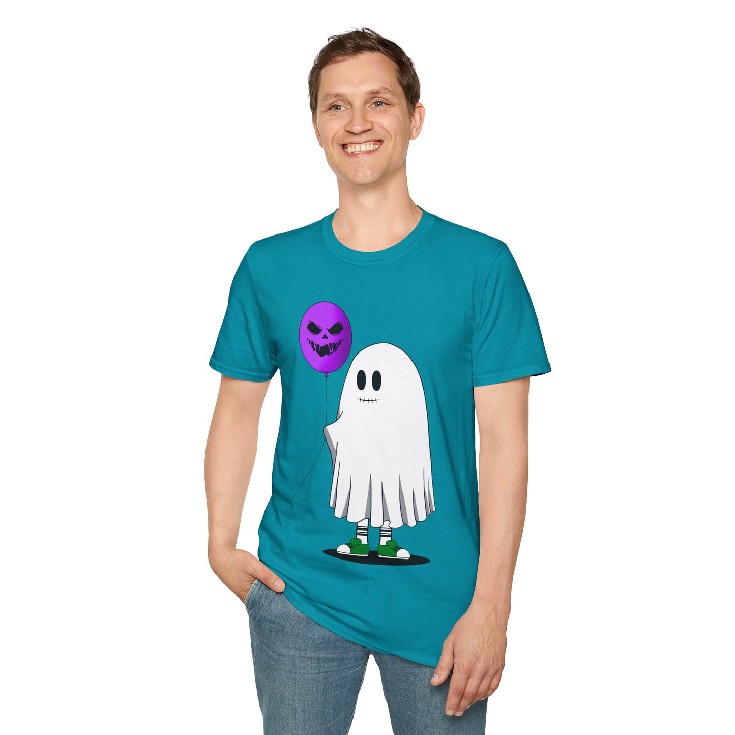 Halloween Balloon Ghost Unisex Softstyle T-Shirt