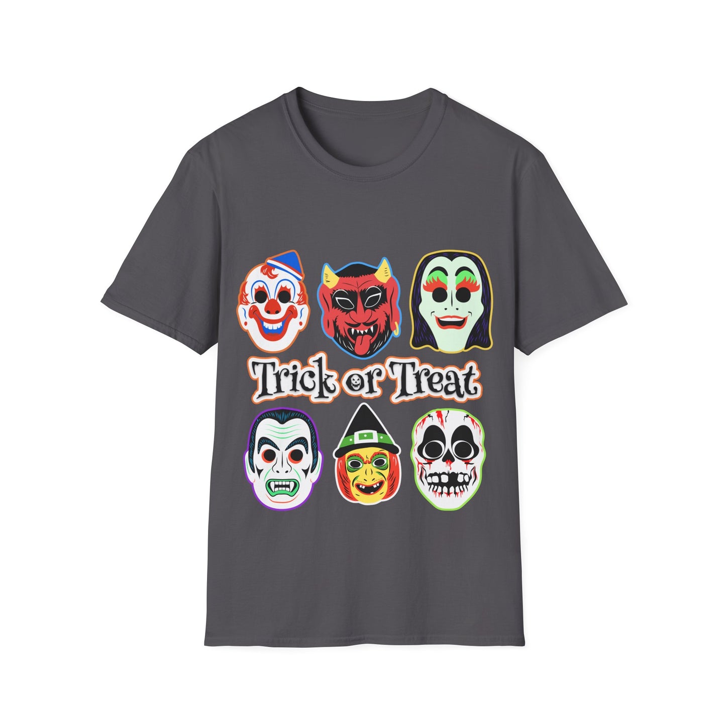 Trick or Treat Masks Unisex Softstyle T-Shirt