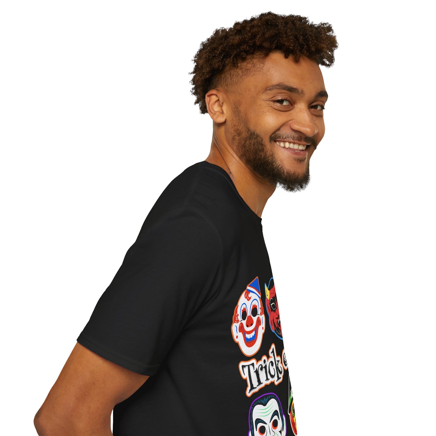 Trick or Treat Masks Unisex Softstyle T-Shirt