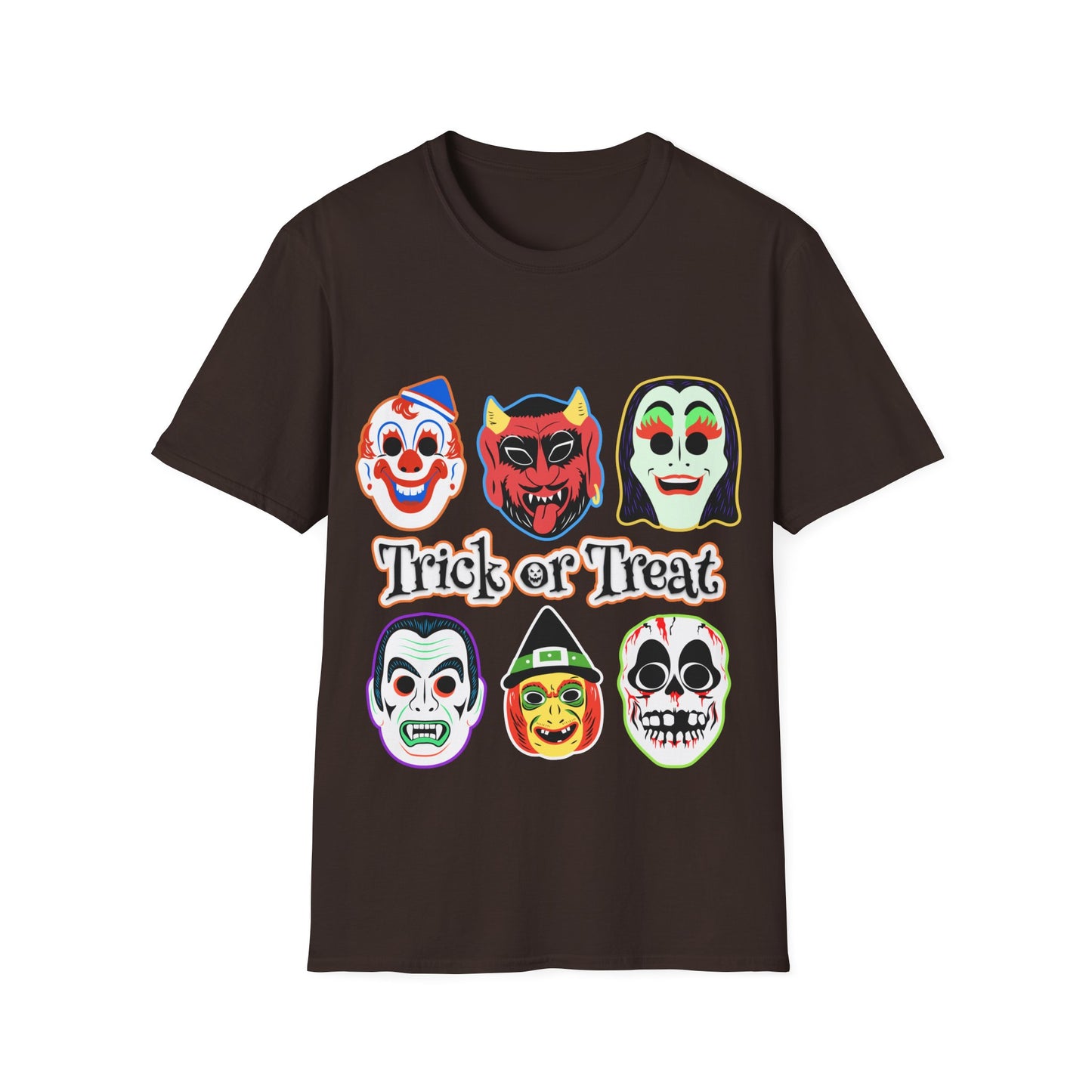Trick or Treat Masks Unisex Softstyle T-Shirt