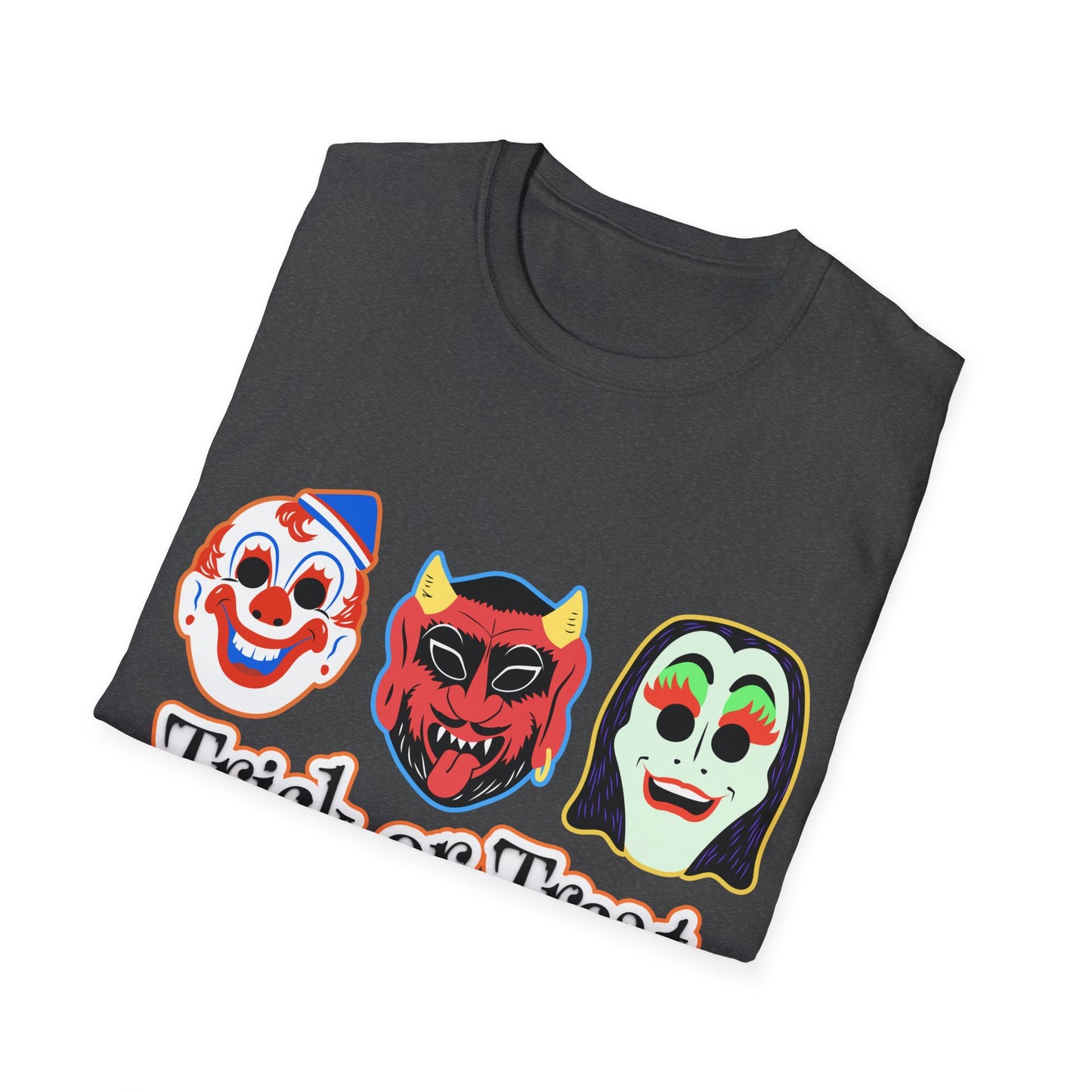 Trick or Treat Masks Unisex Softstyle T-Shirt