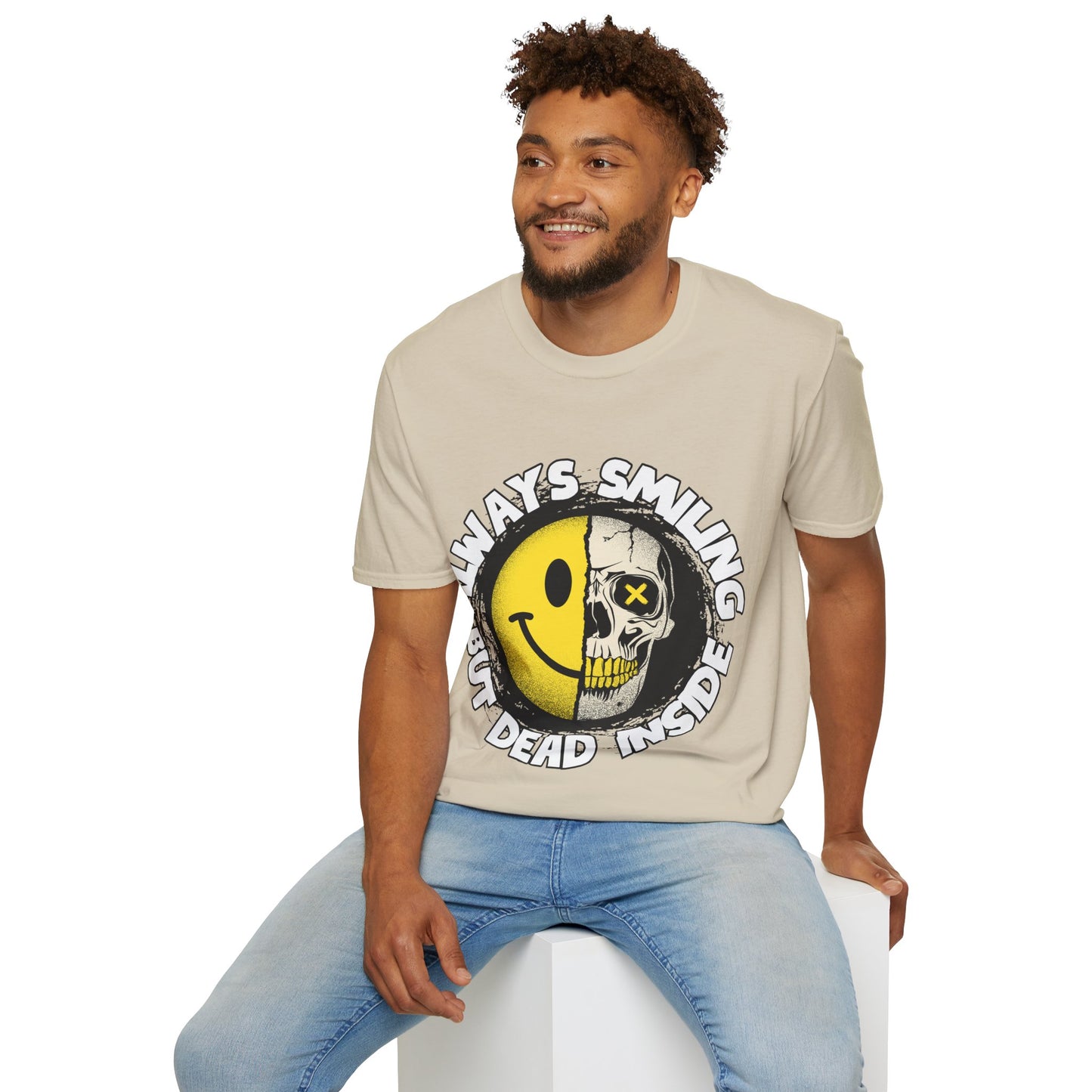 Always Smiling But Dead Inside Unisex Softstyle T-Shirt