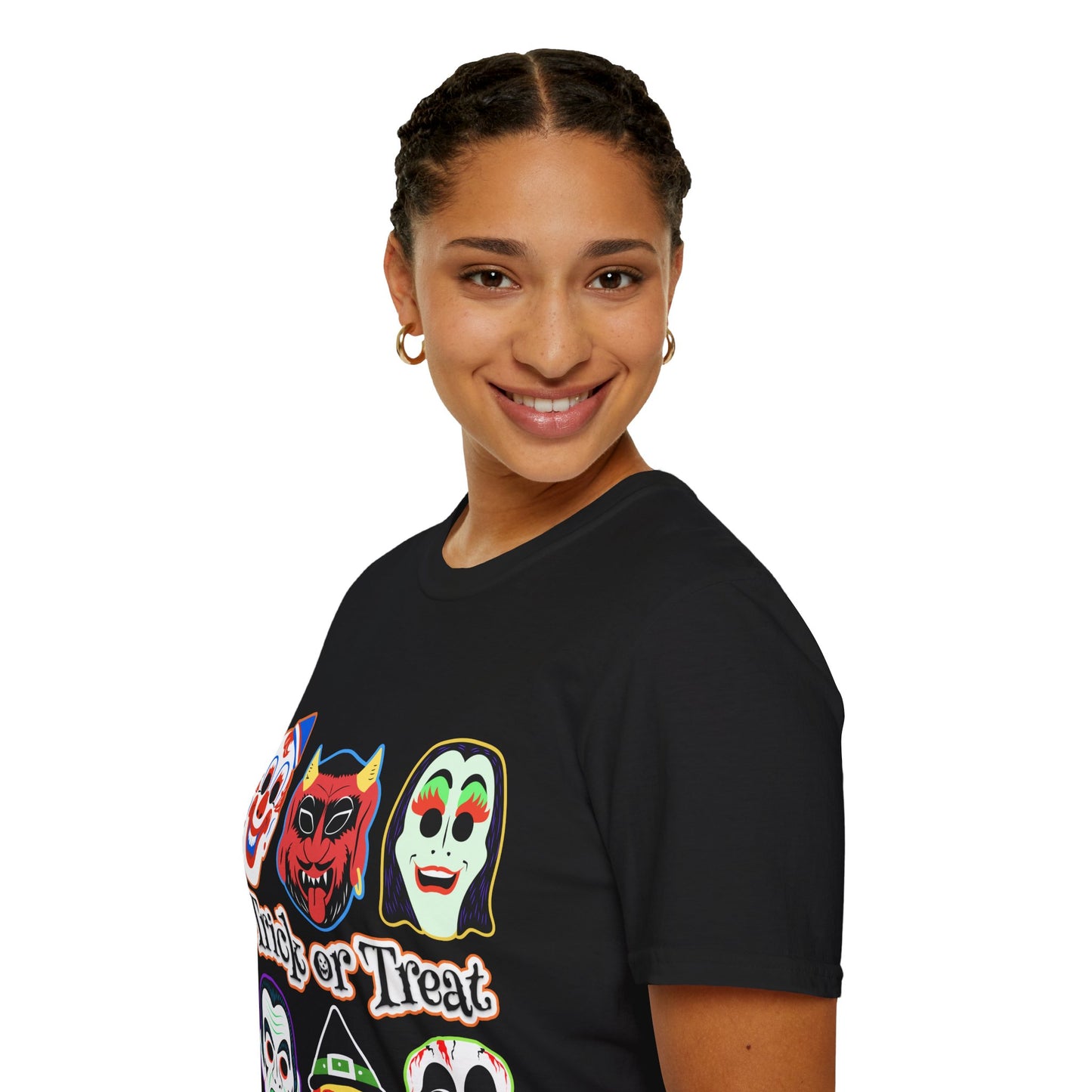 Trick or Treat Masks Unisex Softstyle T-Shirt