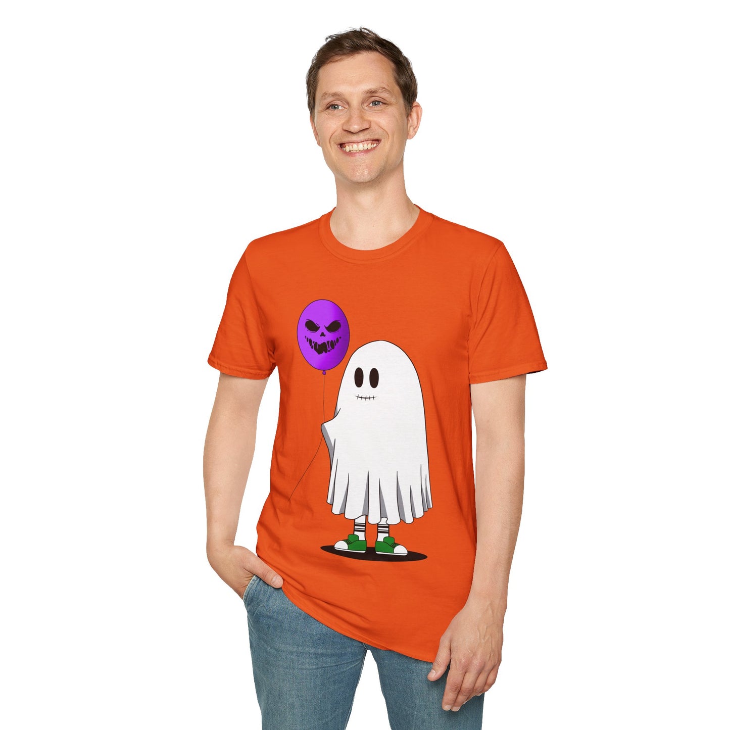 Halloween Balloon Ghost Unisex Softstyle T-Shirt