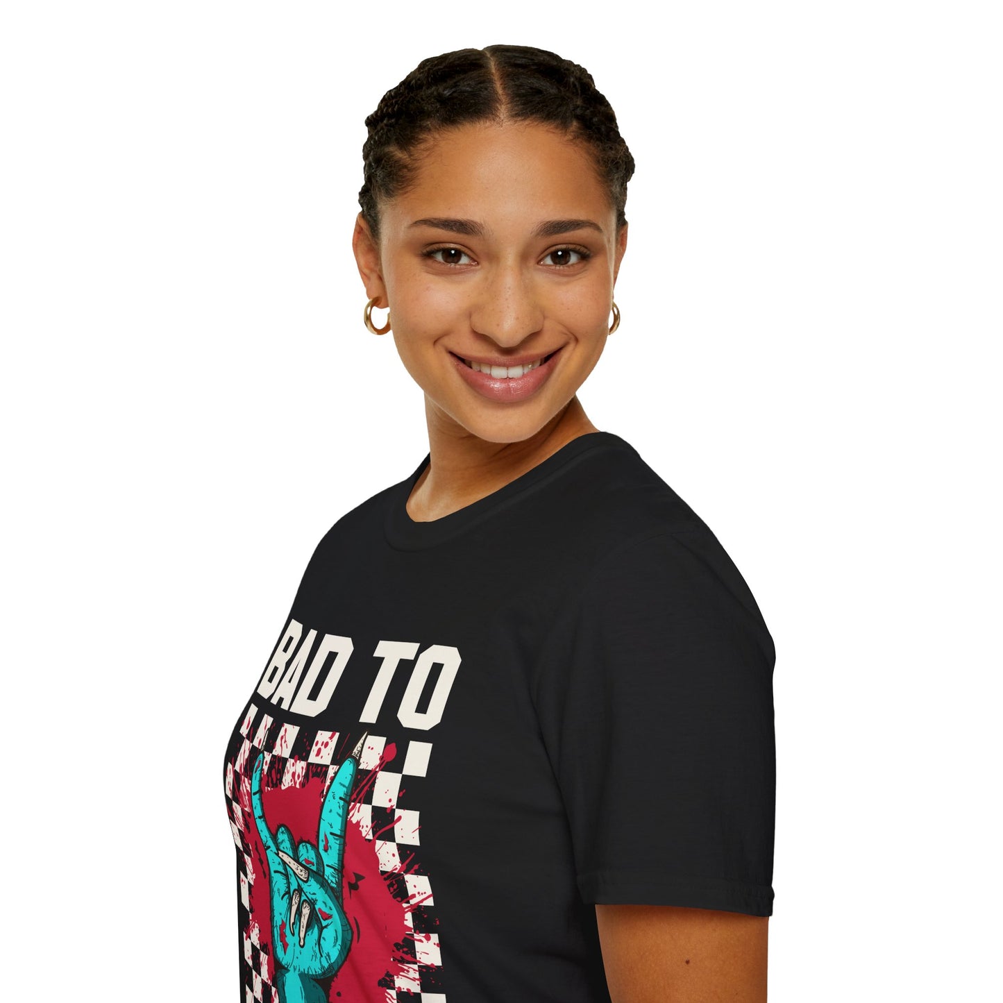 Bad to the Bone Rock On Zombie Unisex Softstyle T-Shirt