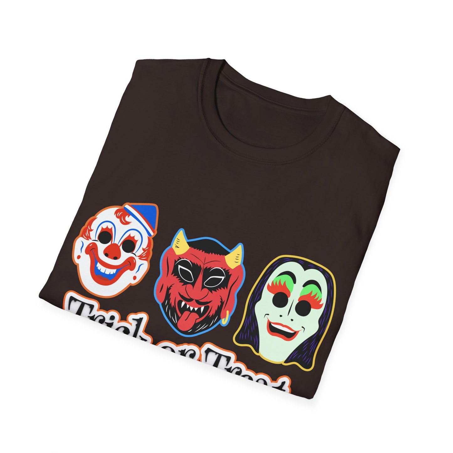 Trick or Treat Masks Unisex Softstyle T-Shirt