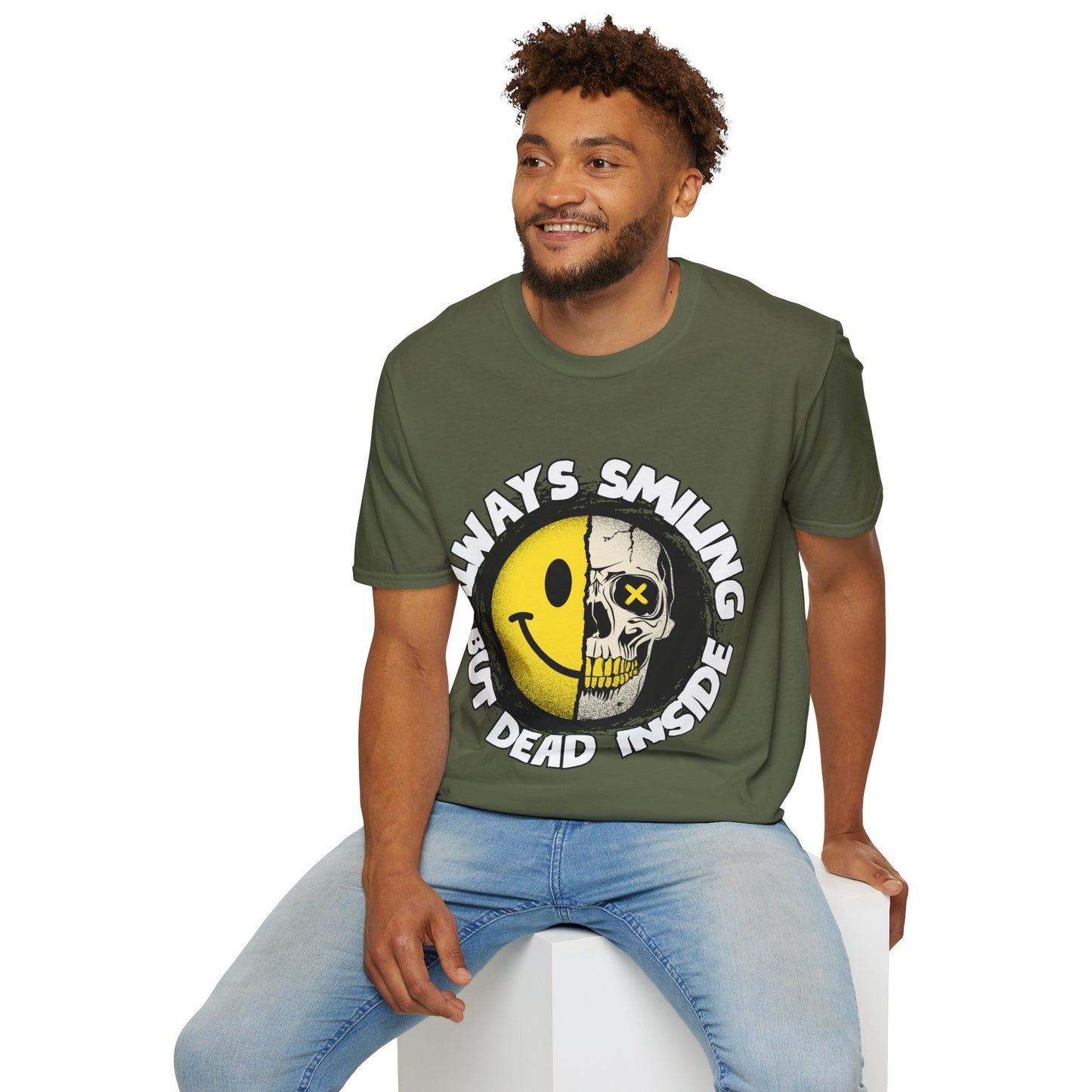 Always Smiling But Dead Inside Unisex Softstyle T-Shirt