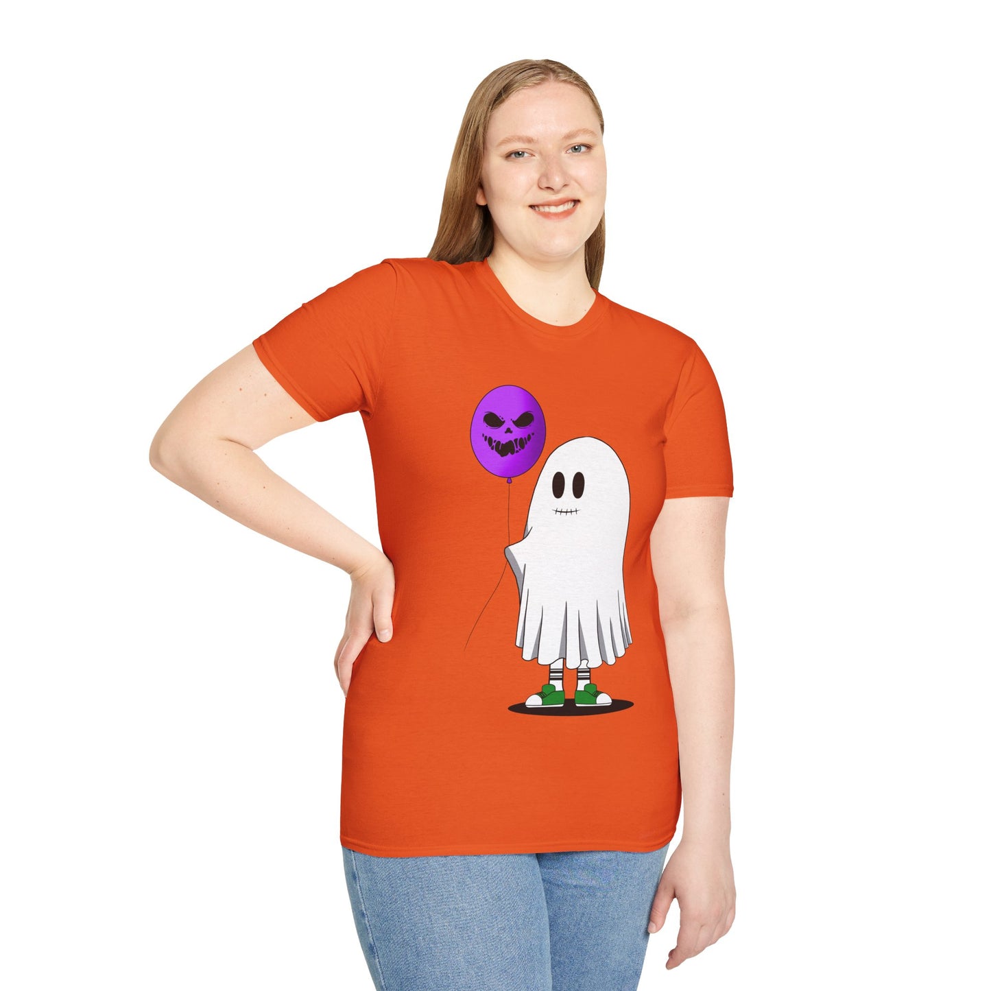 Halloween Balloon Ghost Unisex Softstyle T-Shirt