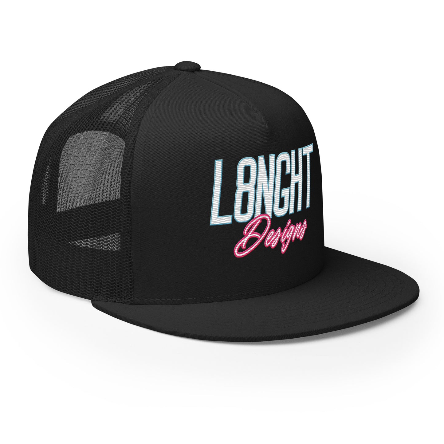 L8NGHT Designs retro 3D logo Trucker Cap