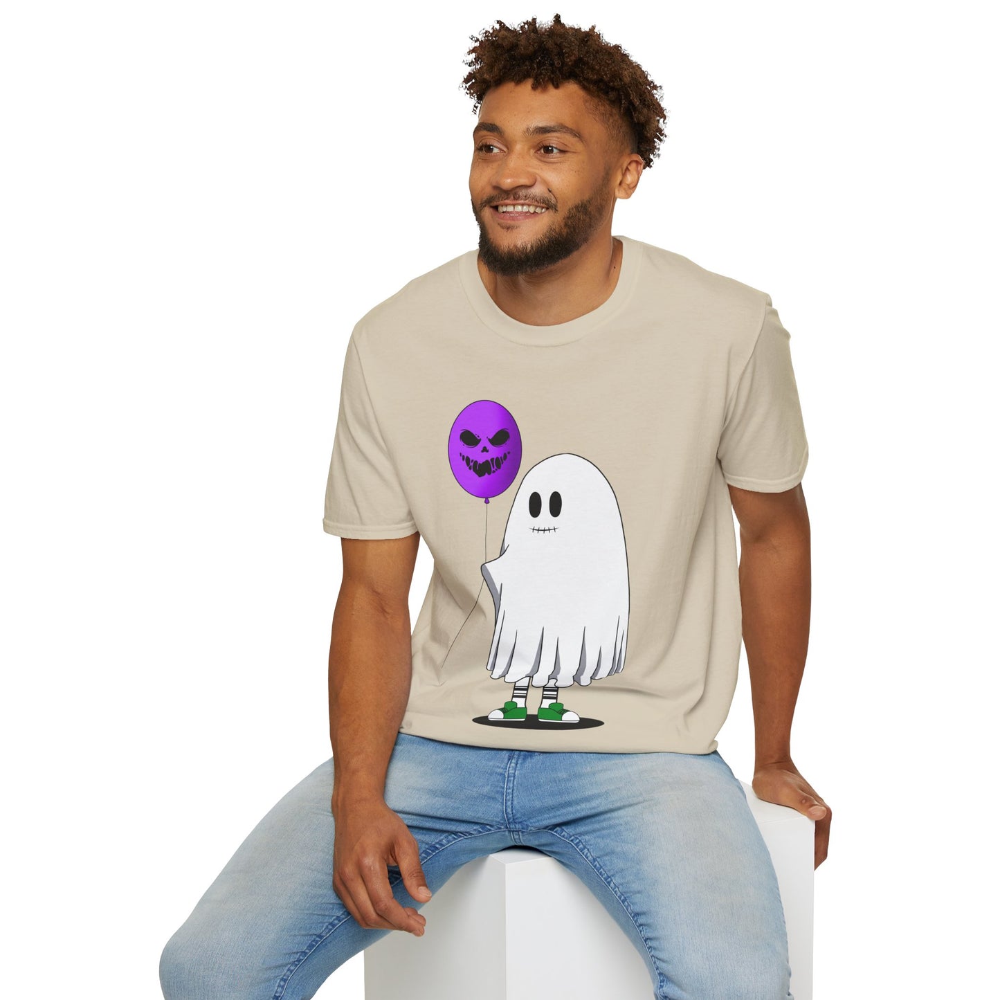 Halloween Balloon Ghost Unisex Softstyle T-Shirt