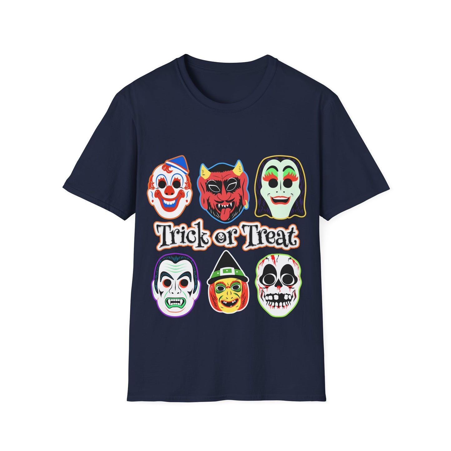 Trick or Treat Masks Unisex Softstyle T-Shirt