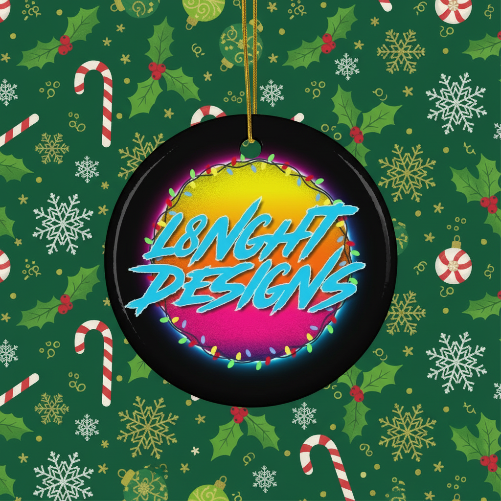 L8NGHT Designs Logo Ceramic ornament