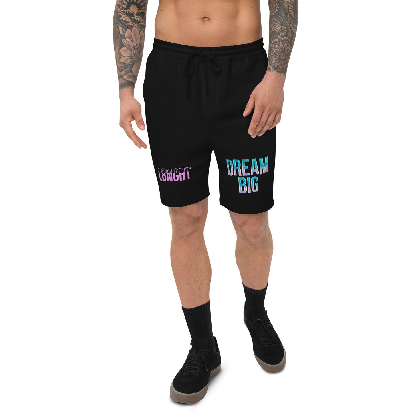 DREAM BIG hologram Men's fleece shorts