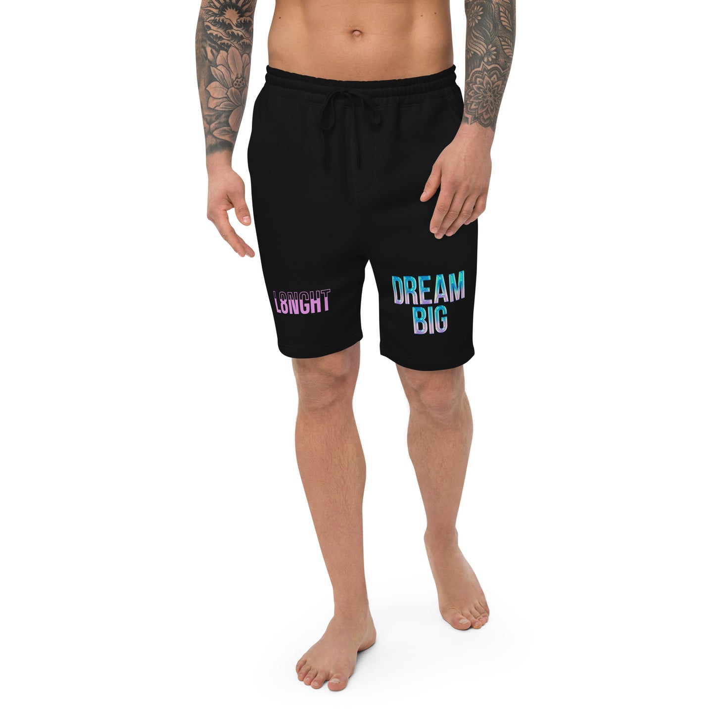DREAM BIG hologram Men's fleece shorts