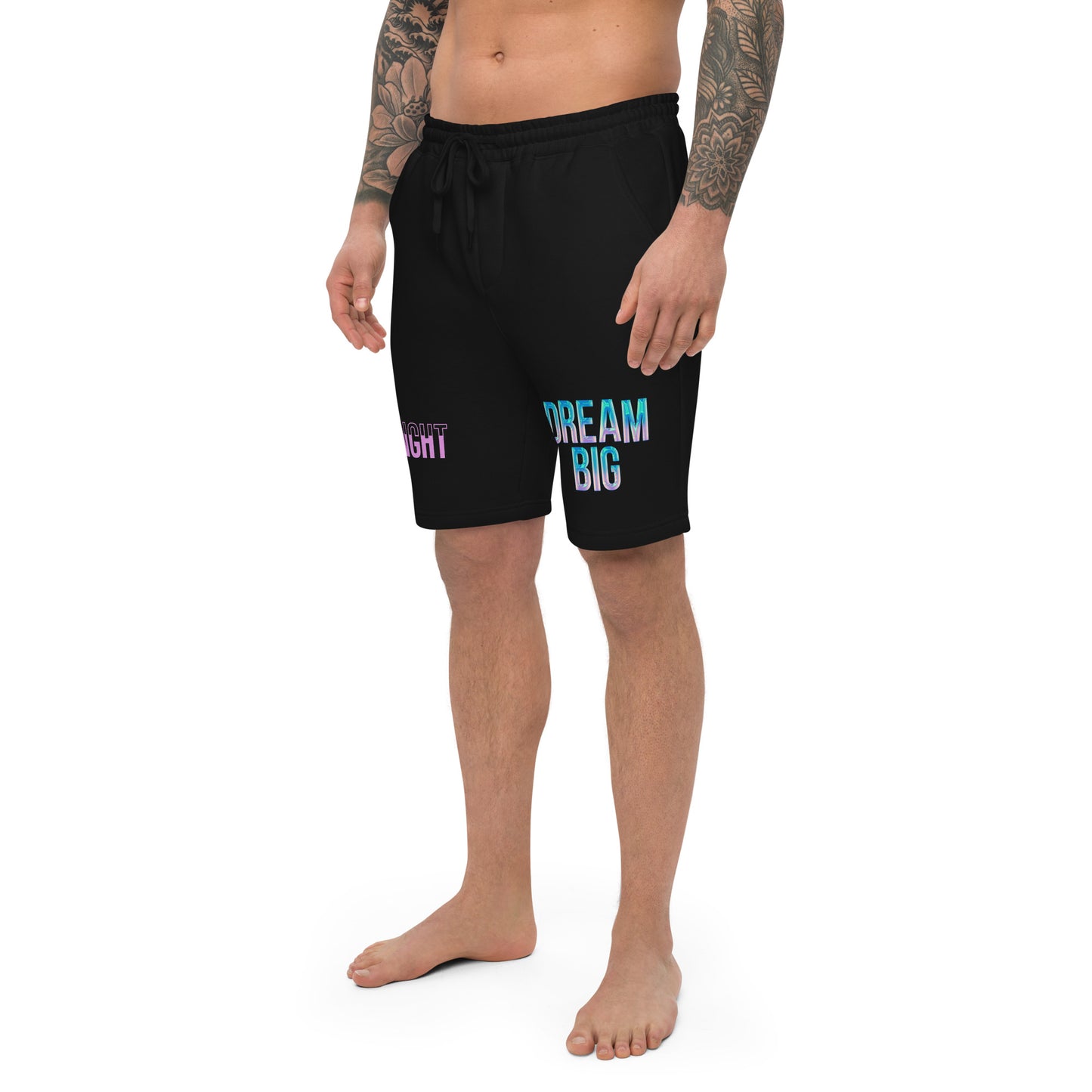 DREAM BIG hologram Men's fleece shorts