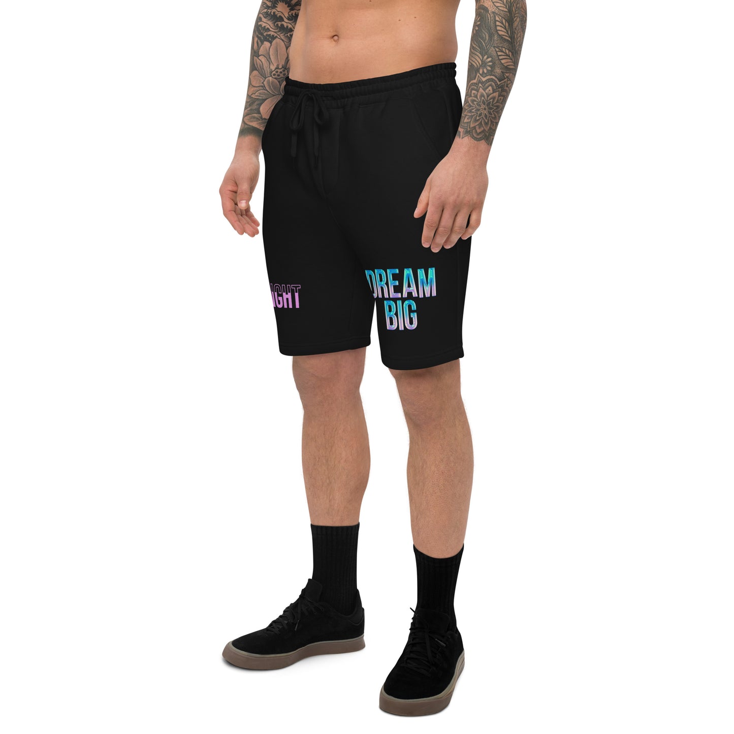 DREAM BIG hologram Men's fleece shorts