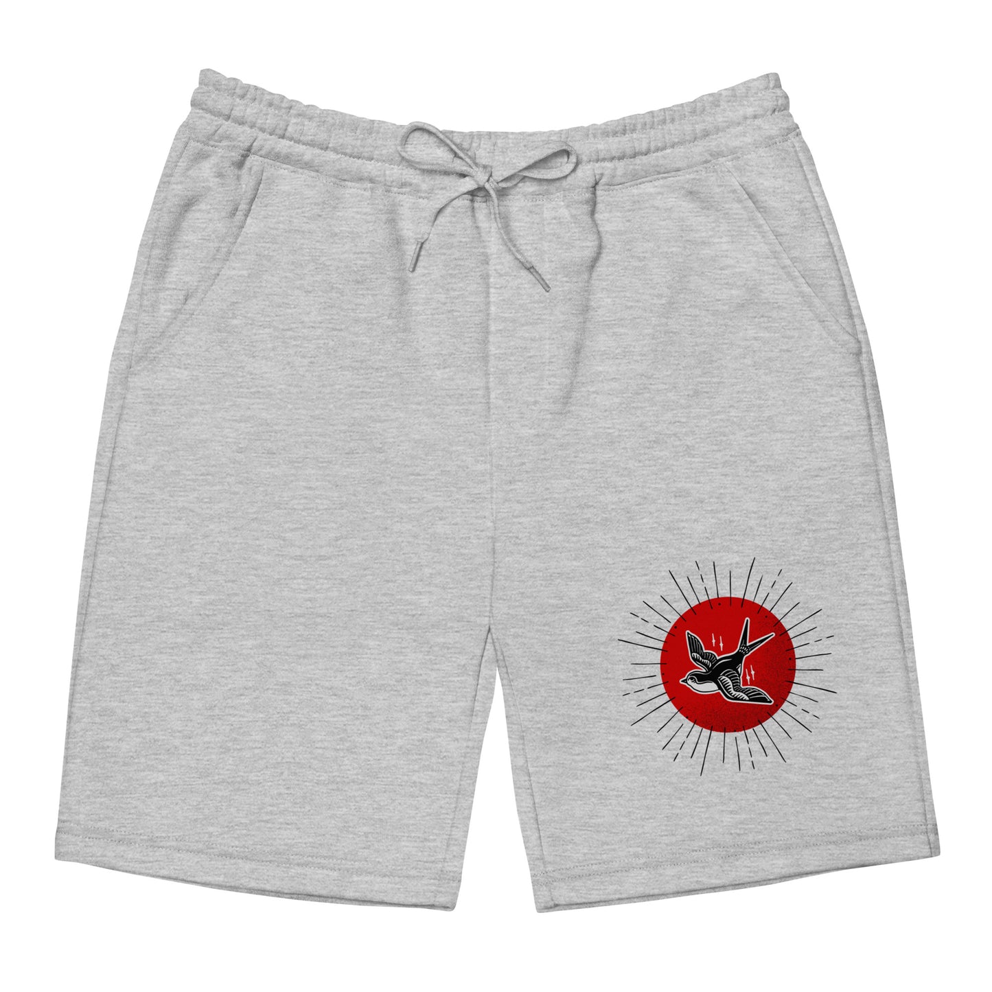 Red Sun Sparrow Men's fleece shorts