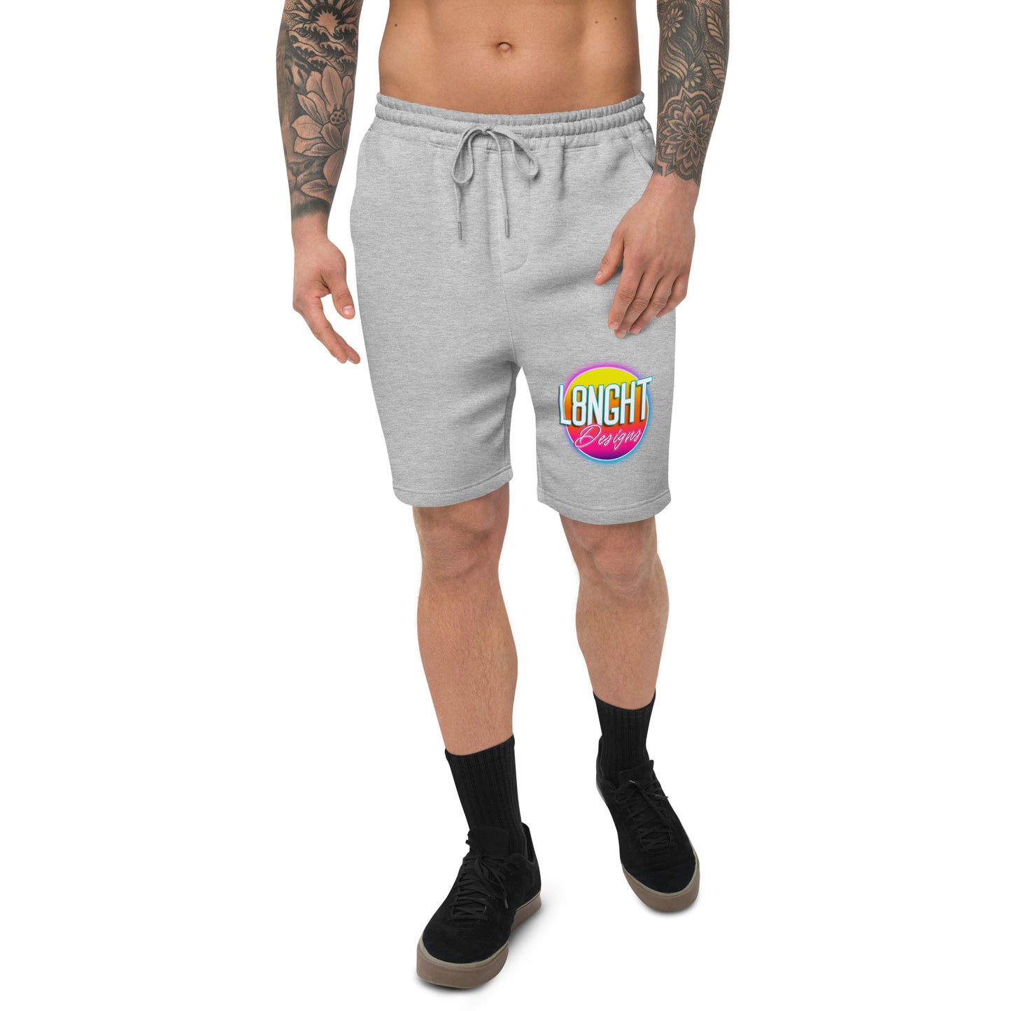 L8NGHT 3D neon logo Men's fleece shorts