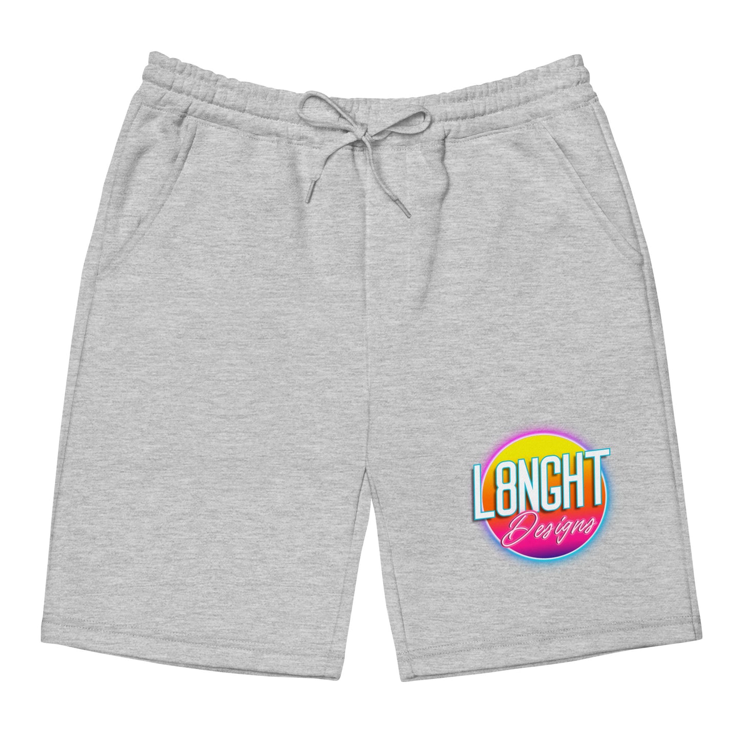 L8NGHT 3D neon logo Men's fleece shorts