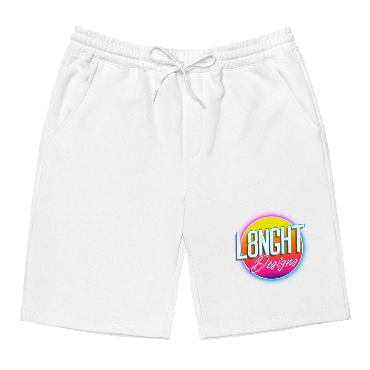 L8NGHT 3D neon logo Men's fleece shorts