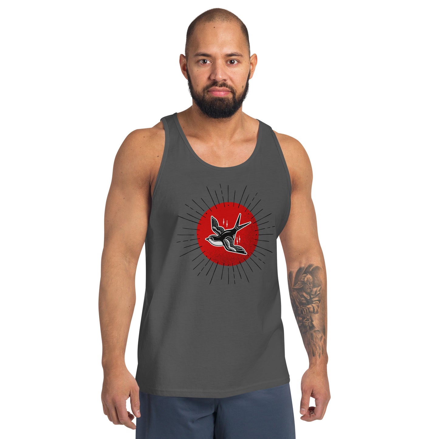 Red Sun Sparrow Unisex Tank Top