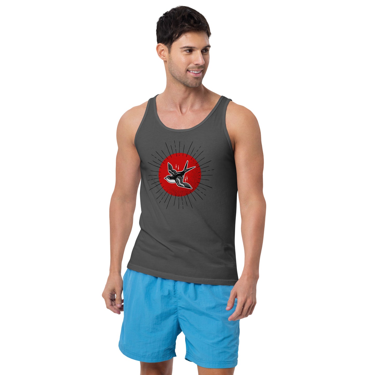 Red Sun Sparrow Unisex Tank Top