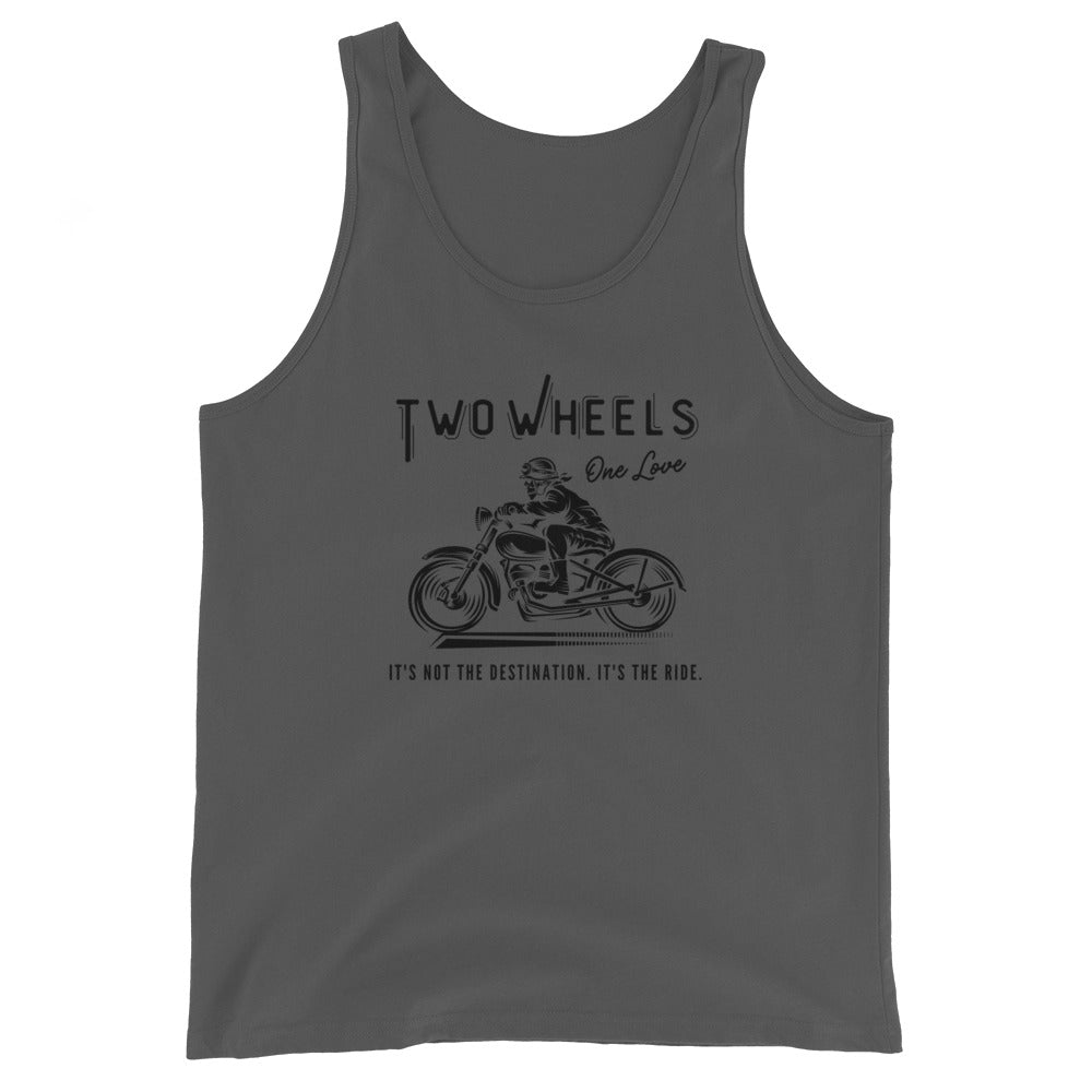 Two Wheels - One Love Biker Unisex Tank Top