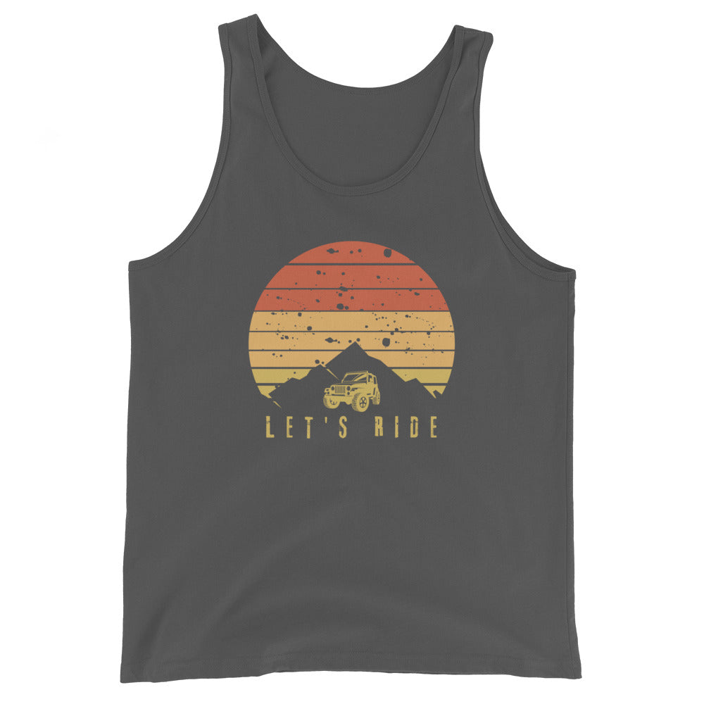 Let's Ride Off Road Retro Sun Unisex Tank Top