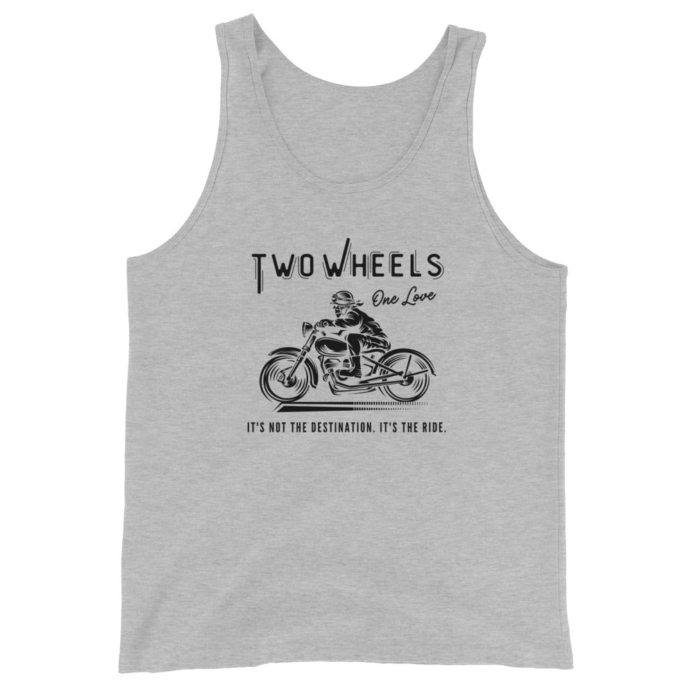 Two Wheels - One Love Biker Unisex Tank Top
