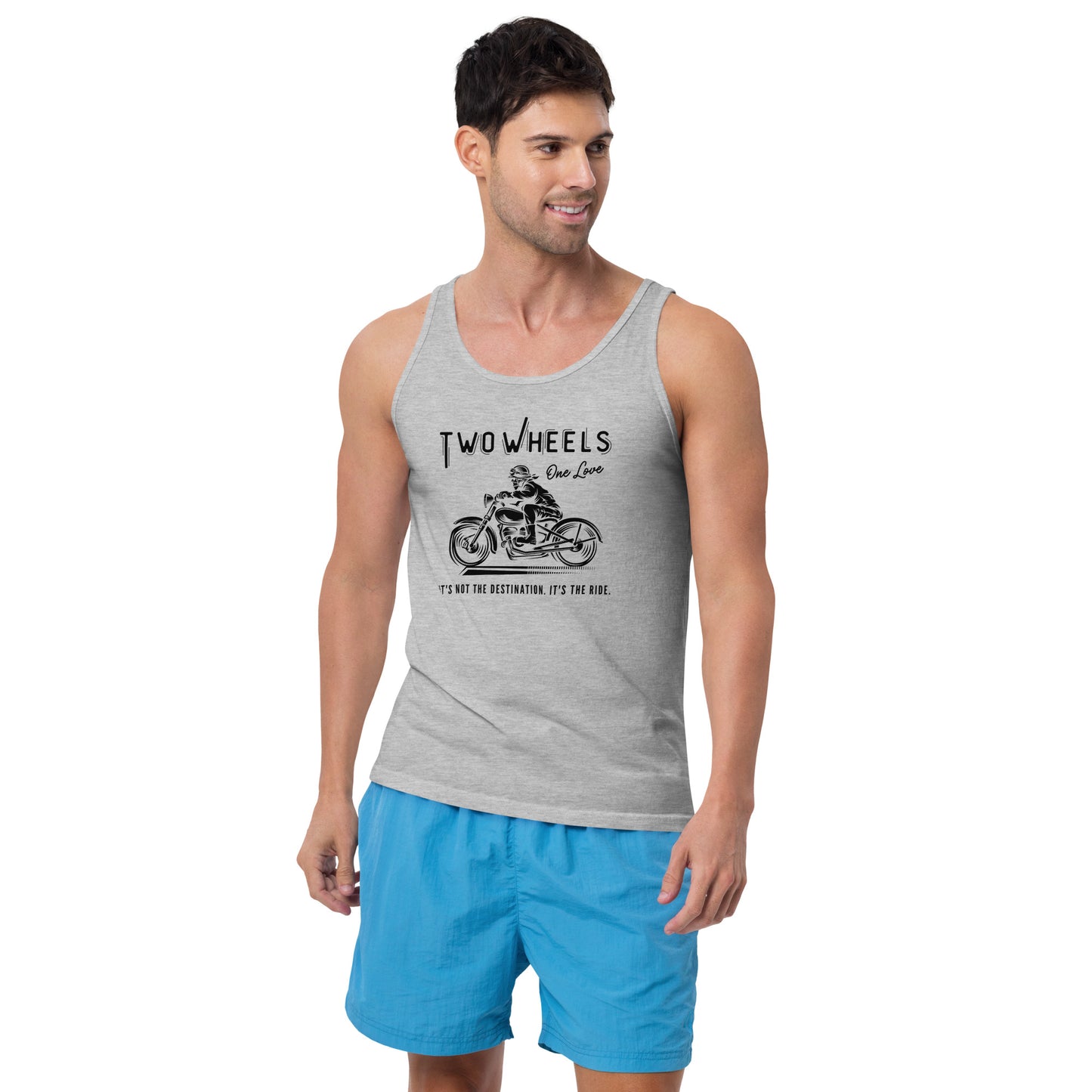 Two Wheels - One Love Biker Unisex Tank Top