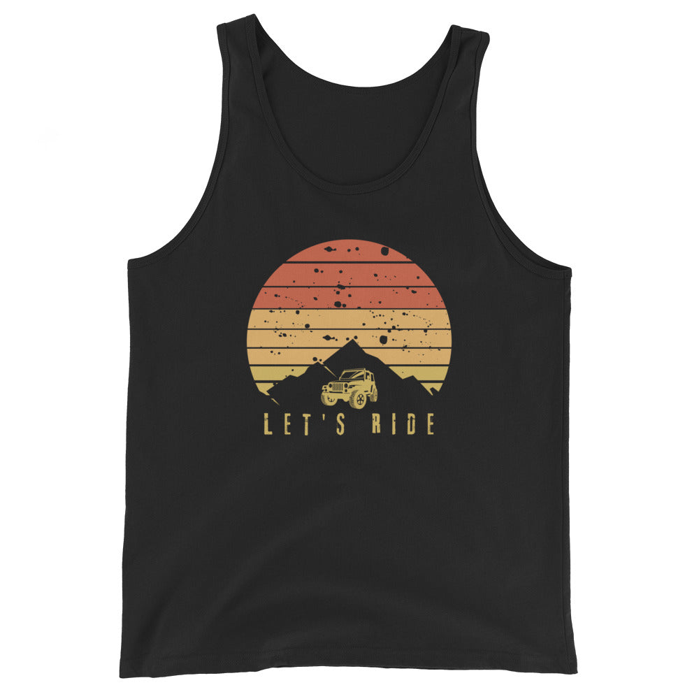 Let's Ride Off Road Retro Sun Unisex Tank Top