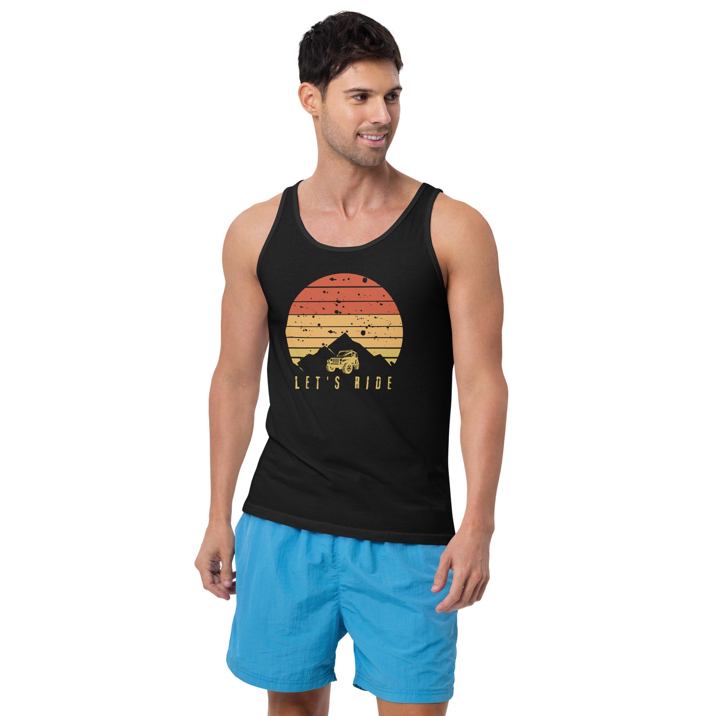 Let's Ride Off Road Retro Sun Unisex Tank Top