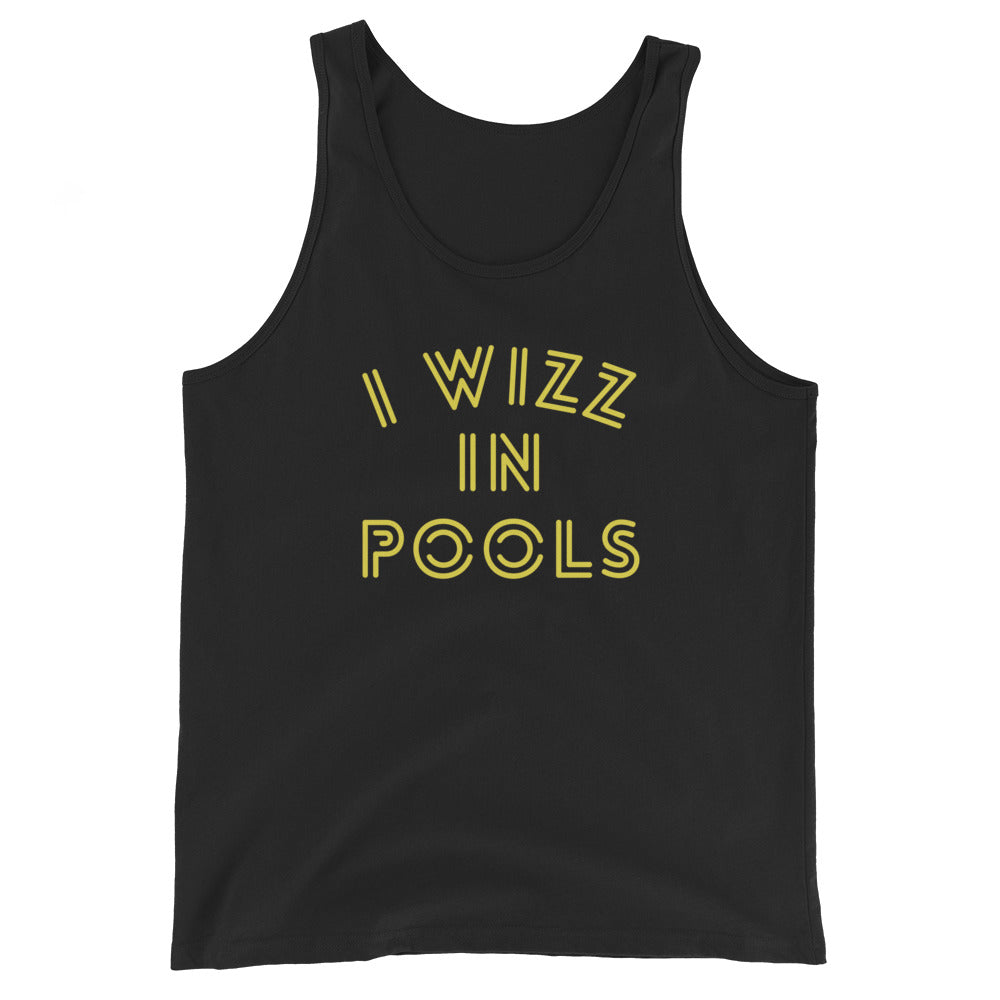 I WIZZ IN POOLS funny Unisex Tank Top