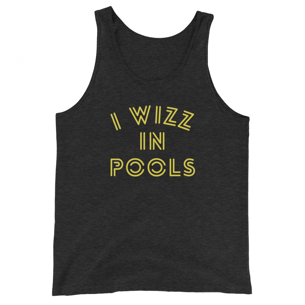 I WIZZ IN POOLS funny Unisex Tank Top