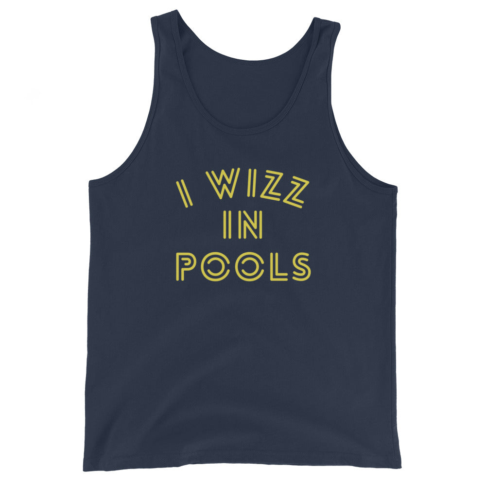 I WIZZ IN POOLS funny Unisex Tank Top