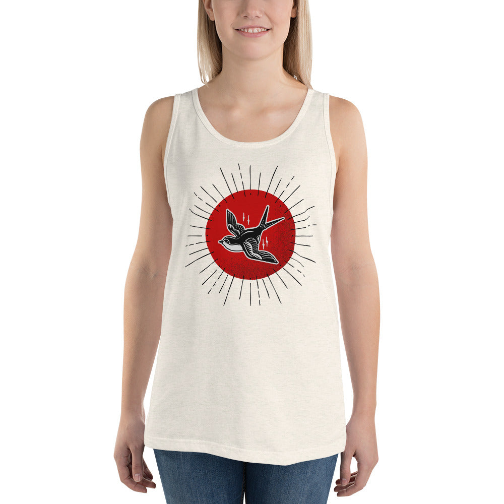 Red Sun Sparrow Unisex Tank Top