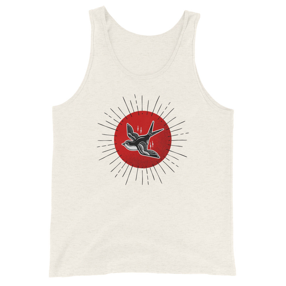 Red Sun Sparrow Unisex Tank Top