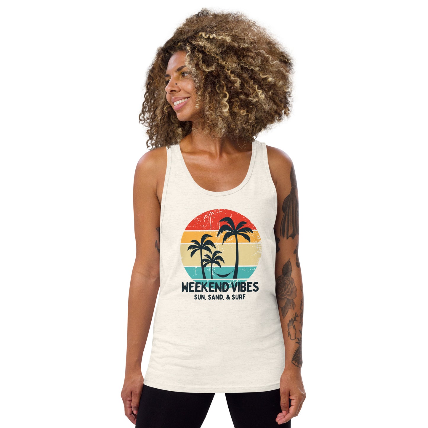 Weekend Vibes Sun Sand & Surf Unisex Tank Top