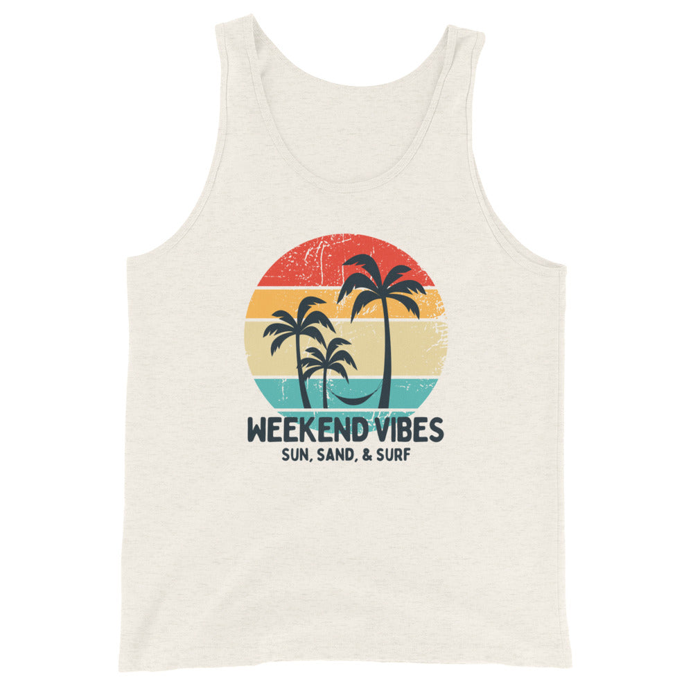 Weekend Vibes Sun Sand & Surf Unisex Tank Top