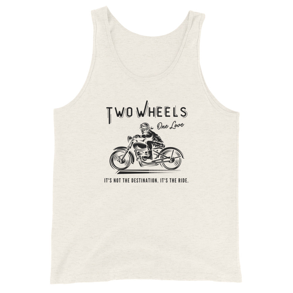 Two Wheels - One Love Biker Unisex Tank Top