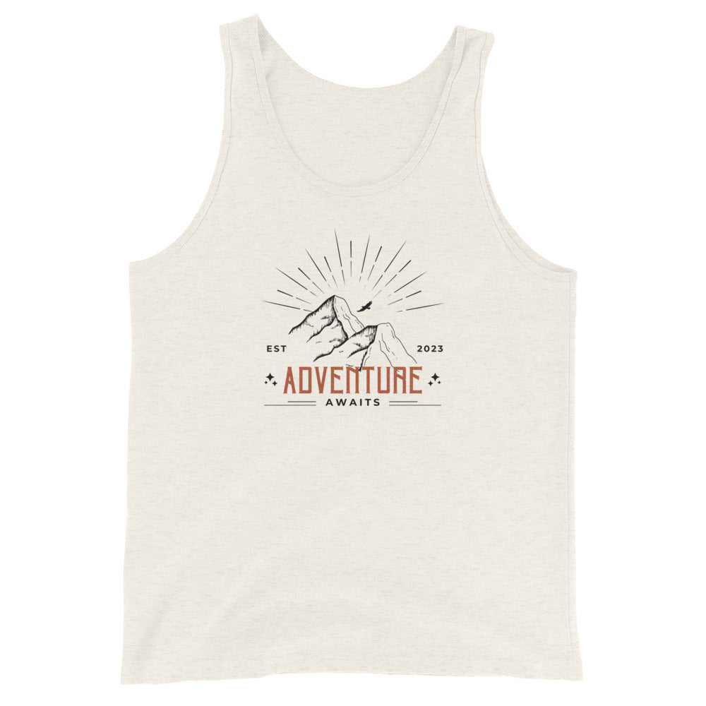 Adventure Awaits Mountain Tops Unisex Tank Top