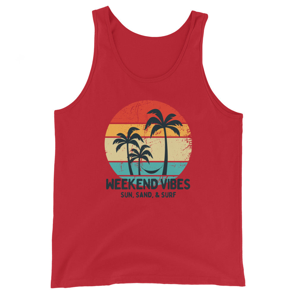 Weekend Vibes Sun Sand & Surf Unisex Tank Top