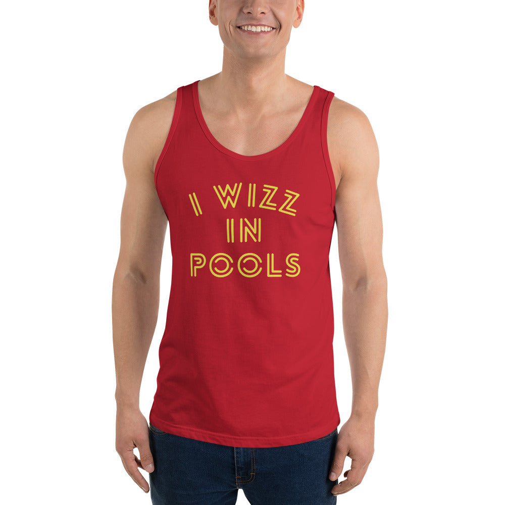 I WIZZ IN POOLS funny Unisex Tank Top