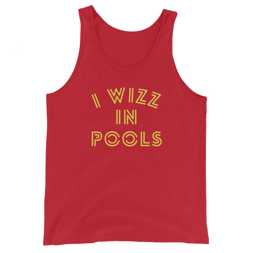 I WIZZ IN POOLS funny Unisex Tank Top