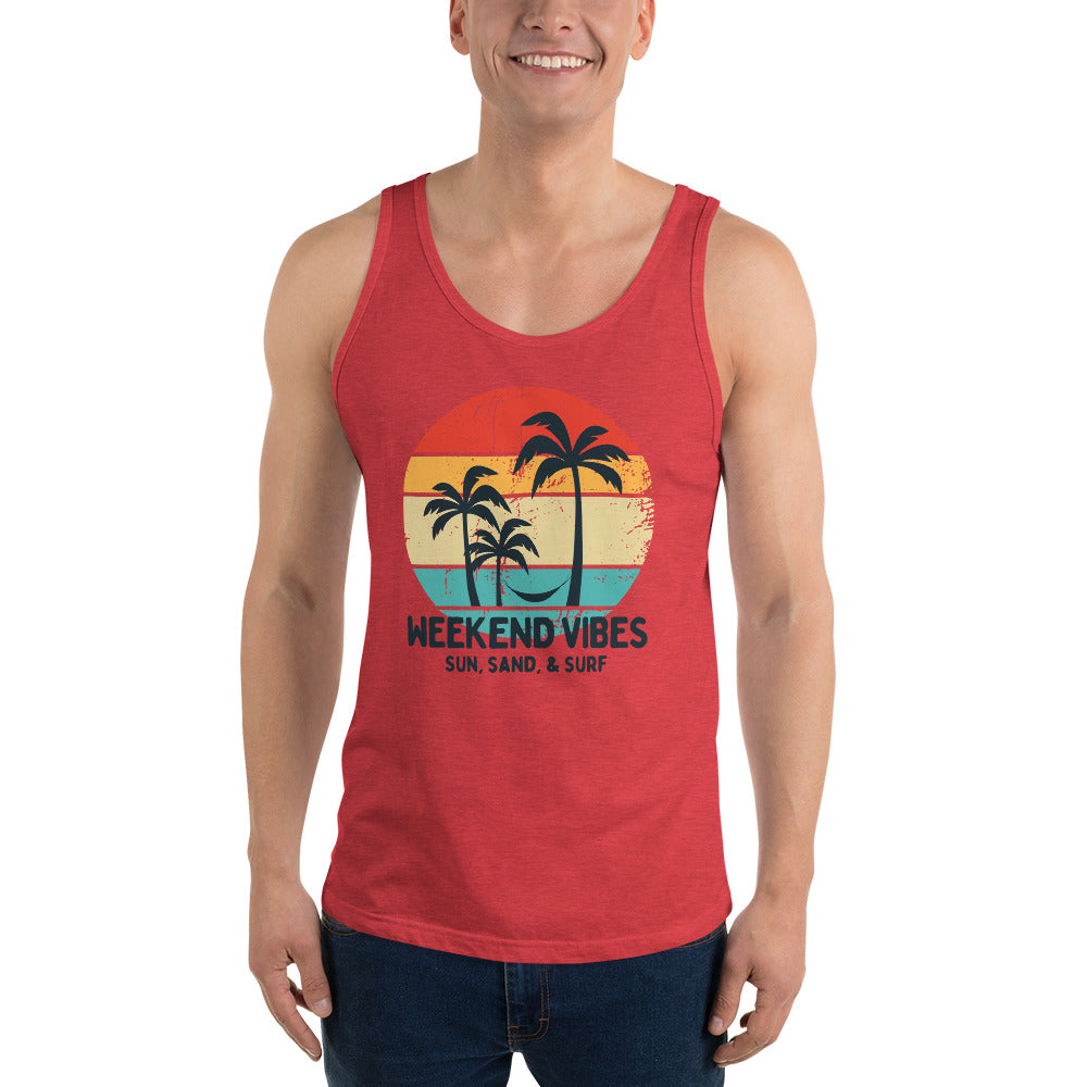 Weekend Vibes Sun Sand & Surf Unisex Tank Top