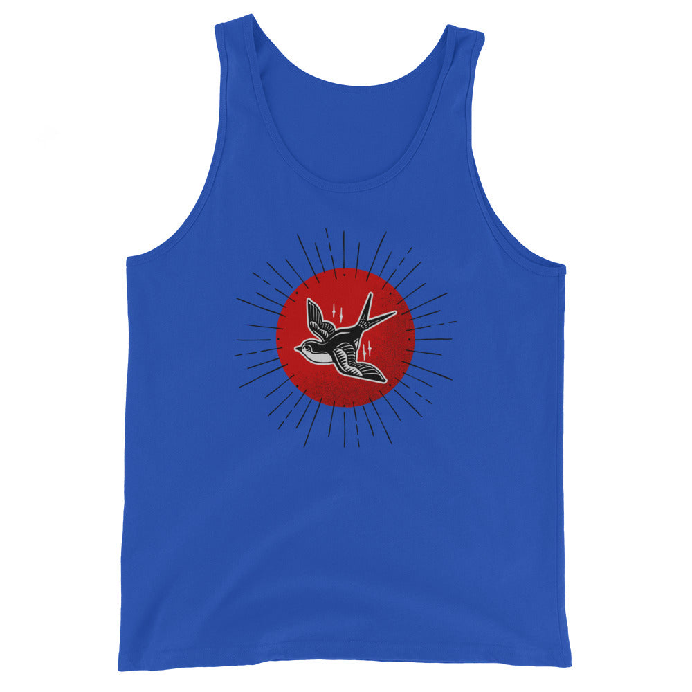 Red Sun Sparrow Unisex Tank Top