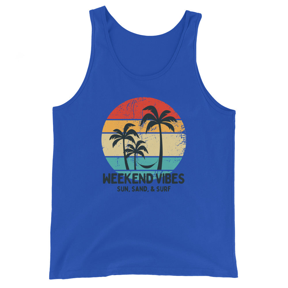 Weekend Vibes Sun Sand & Surf Unisex Tank Top