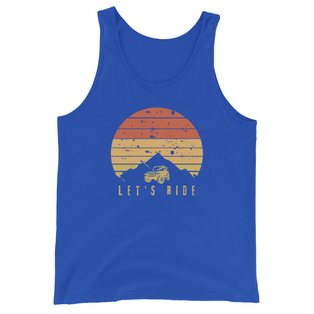 Let's Ride Off Road Retro Sun Unisex Tank Top