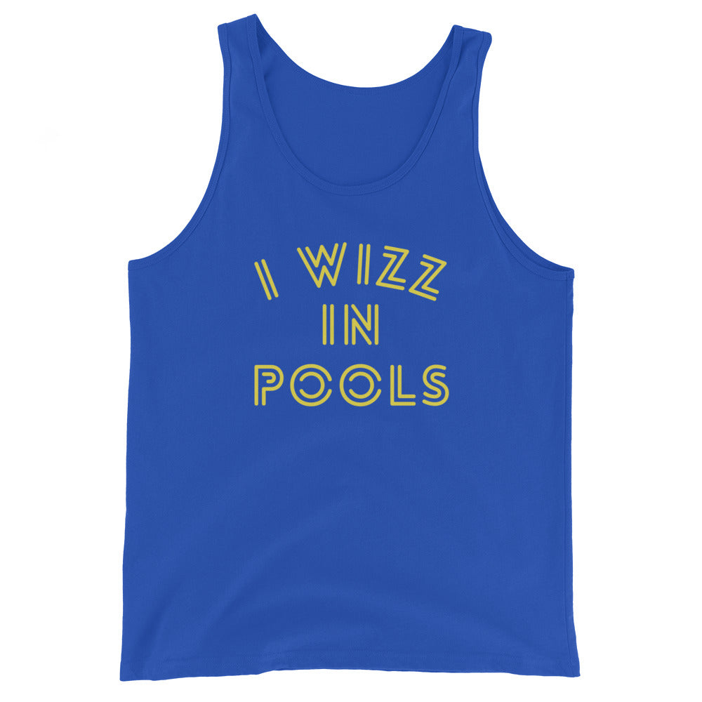 I WIZZ IN POOLS funny Unisex Tank Top